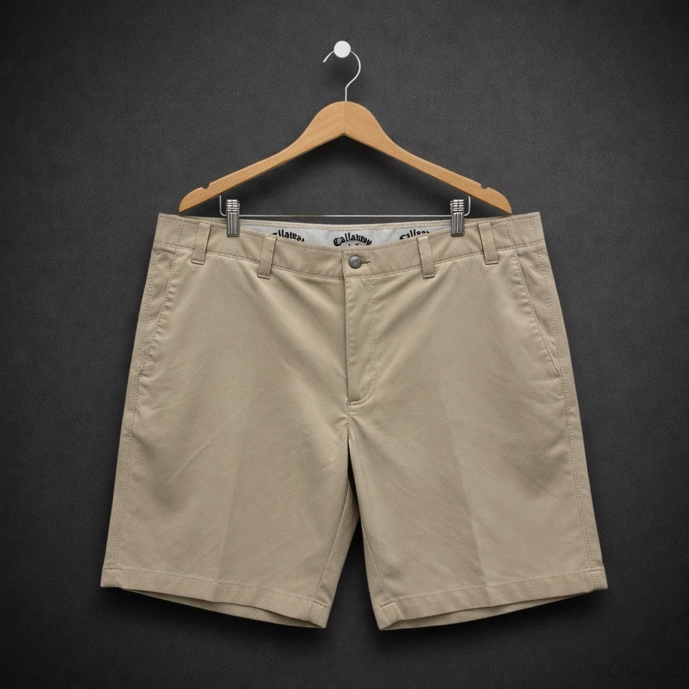 Callaway Golf Course Shorts Mens 40 Khaki Stretch Performance Opti Dri